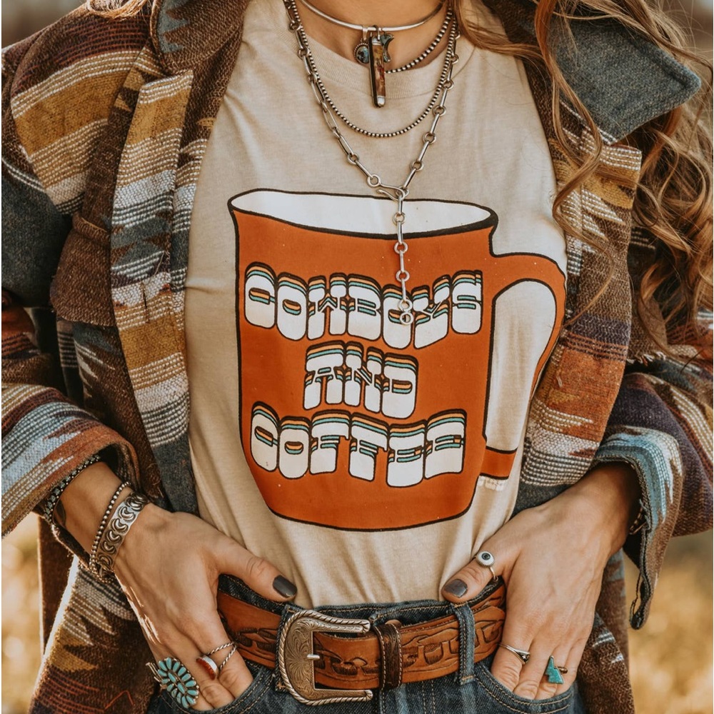 Cowboys and Coffee Cup Tee